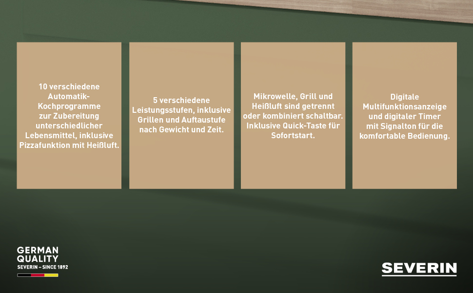 Мікрохвильова піч Severin 3-в-1 з грилем та конвекцією до 200°C, 25 л, чорна, з антипригарним декором для піци, модель MW 7752