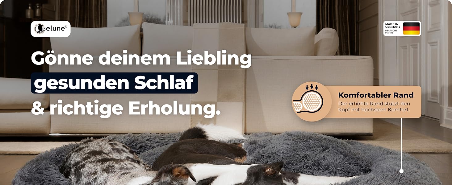 Belune® Лежанка для собак [знімний, washable cover] - Оригінал - [L, 100 см, темно-сірий] Корзина для собак, ліжко для котів, лежанка для собак, м'яка лежанка для собак великих, середніх та маленьких собак L (100 см) Темно-сірий