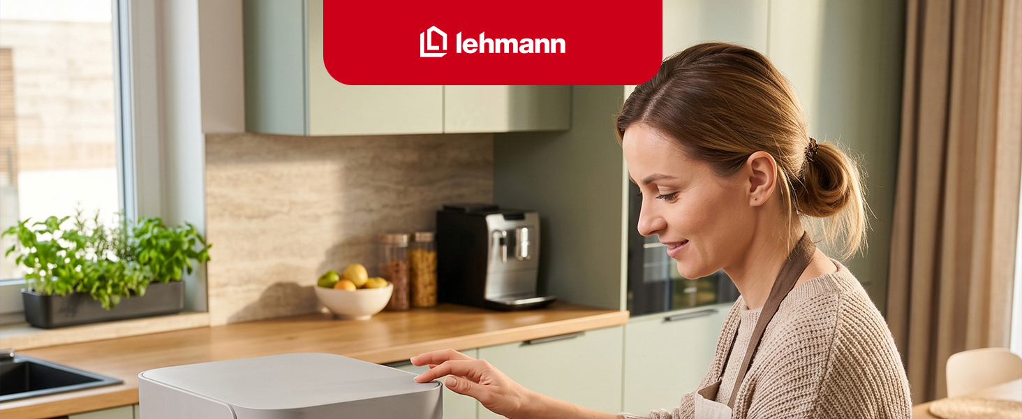 Аерофритюрниця з двома камерами LEHMANN XXL 12L, безмасляний Airfryer на 2800 Вт, 10 програм, антипригарне покриття, бежевий