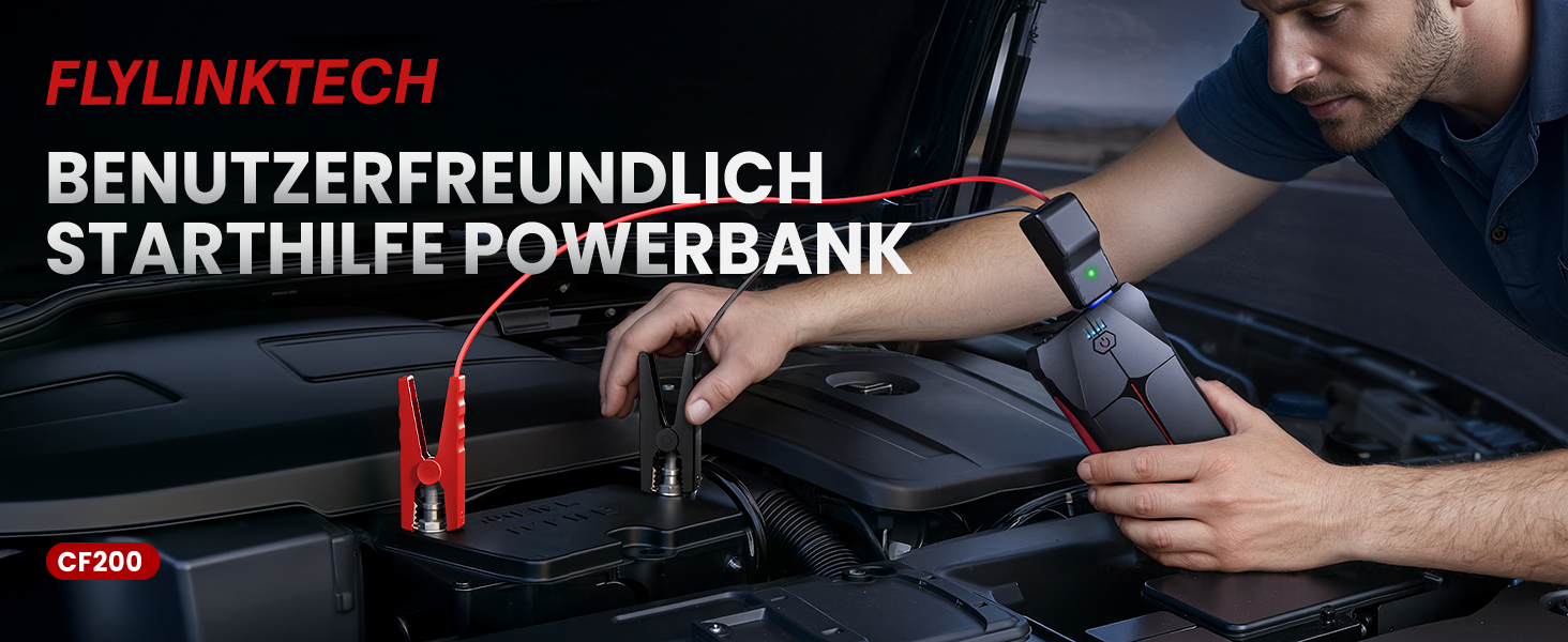 Powerbank для авто FLYLINKTECH Starthilfe 4000A: пусковий пристрій, 12V, IP67, LED, USB/USB-C