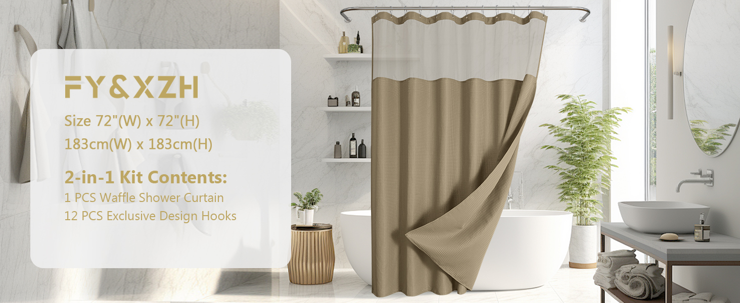 Шторка для душу FY&XZH з гачками, важка, водонепроникна, зелена, 83x83 см та 200x200 см, з сітчастим вікном, стиль готелю