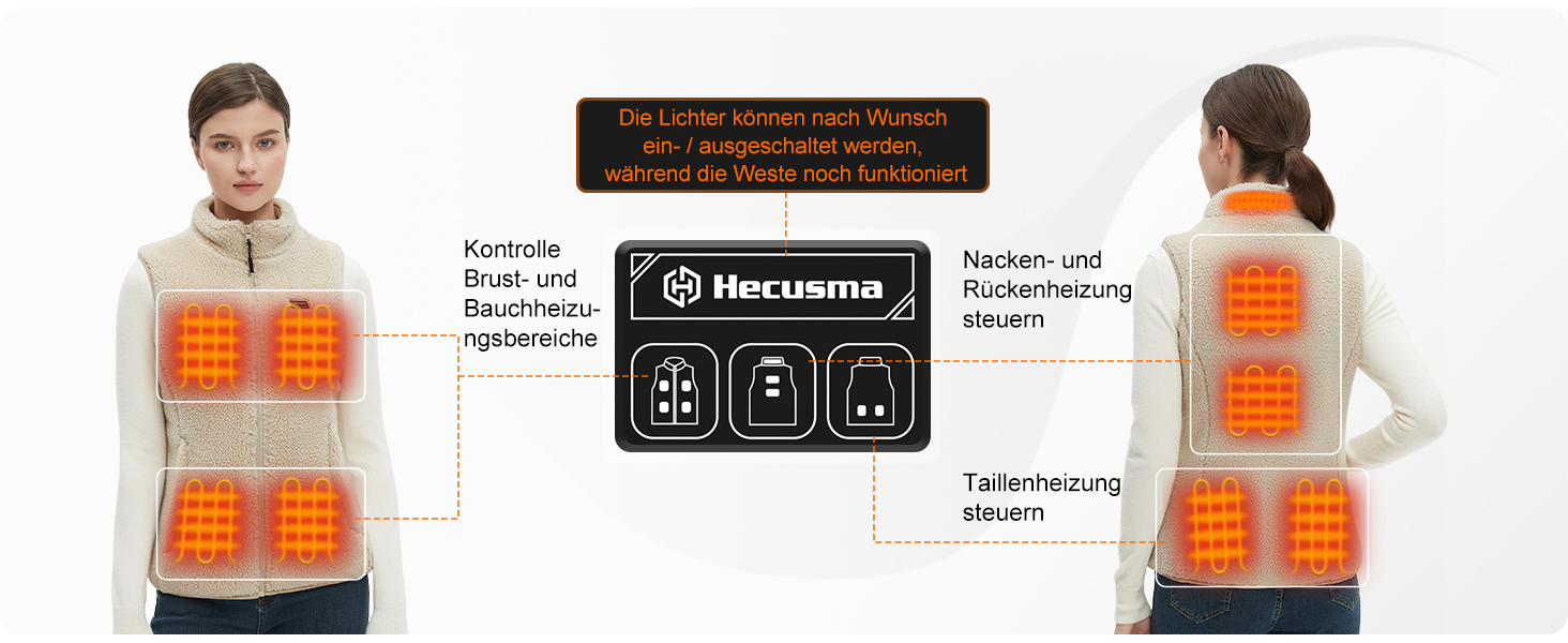 Електрична гріюча жилетка Daen з акумулятором 16000mAh, Sherpa, флісова жилетка для активного відпочинку та катання на лижах (XS, Хакі)