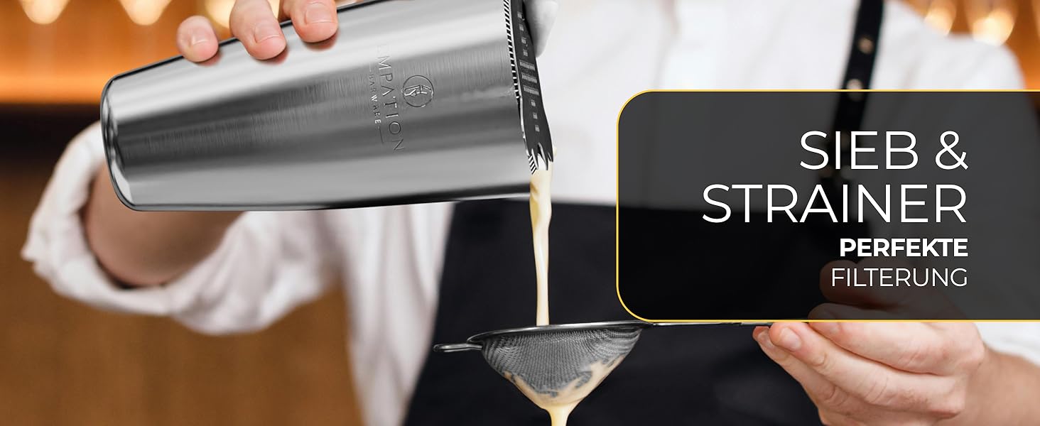 Набір для коктейлів EMPATION: 8 предметів, Boston Shaker 825мл, нержавіюча сталь, для початківців та професіоналів, сріблястий, преміум подарунок