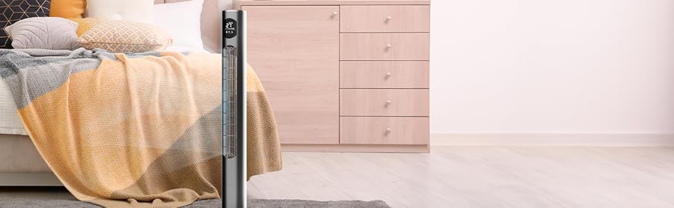 Турбовентилятор Cecotec EnergySilence 9090 Skyline Ionic з іонізацією, 119 см, 45 Вт, LED-дисплей, пульт ДК, 3 режими, 12 год таймер, осциляція 70º, сірий