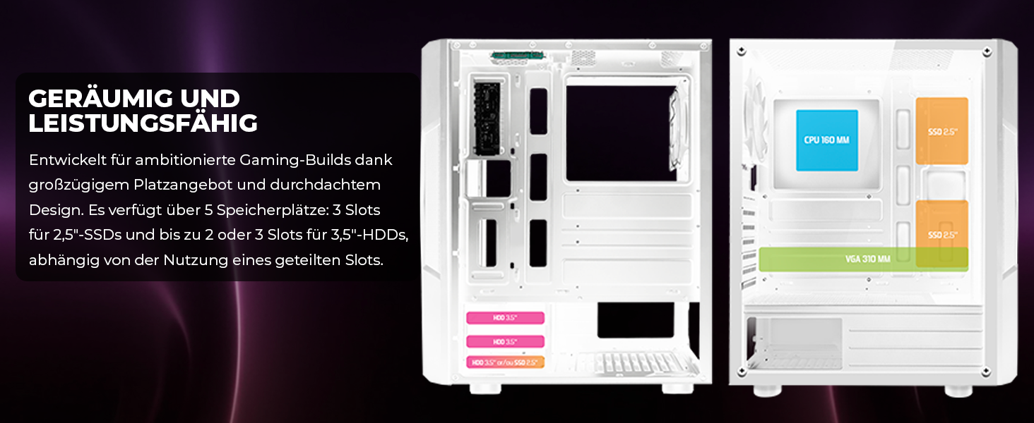 Корпус для ПК Spirit of Gamer Clone III Білий RGB | ATX/mATX/ITX | з темперованим склом | 2 вентилятори 120 мм (1 ARGB)