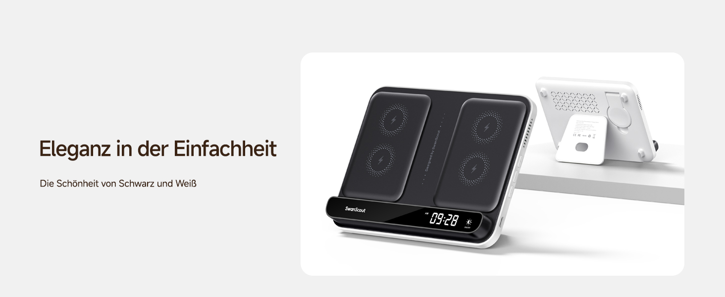 Бездротова зарядка SwanScout 30W для Samsung Galaxy Z Fold 7/S25 Ultra/S25, iPhone 17/16, Galaxy Watch 8/7/6 – швидка зарядка