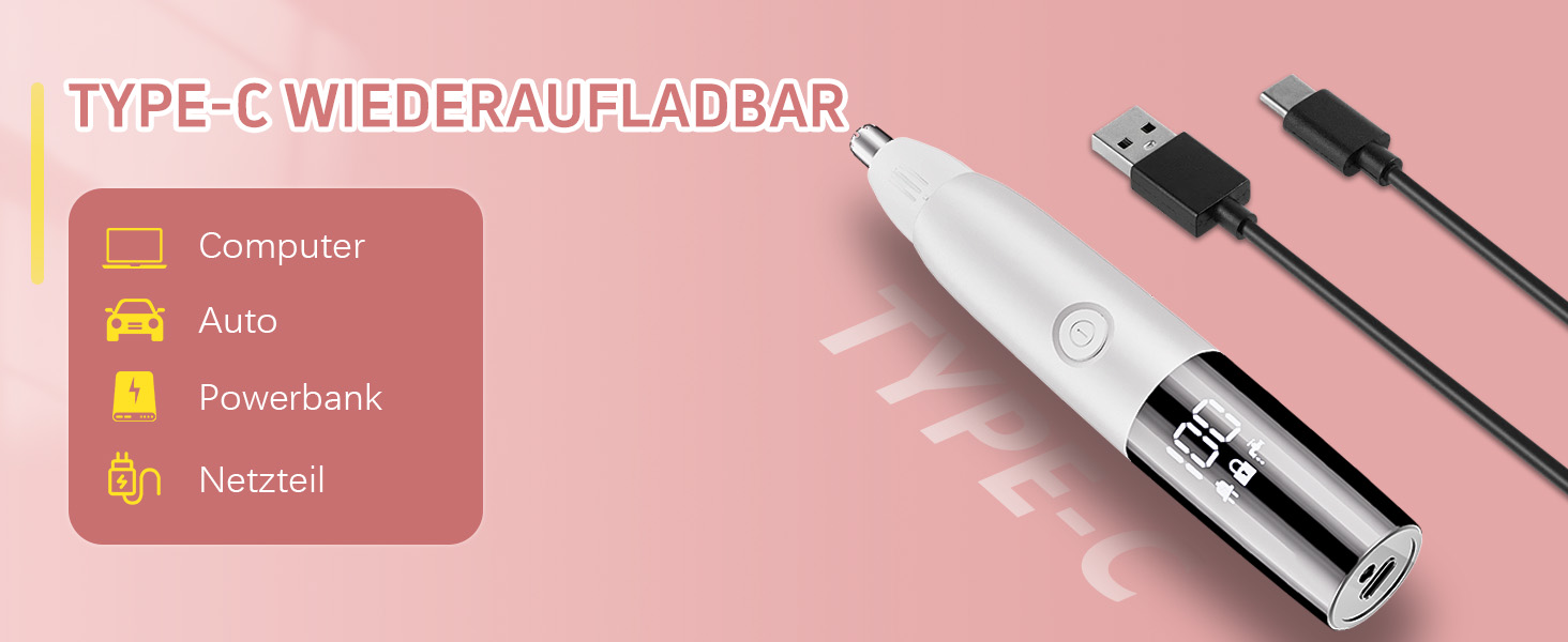 Електричний жіночий гірчак для інтимної зони 5-в-1 - для тіла, бікіні, брів та носа, IPX7, вологостійкий, білий