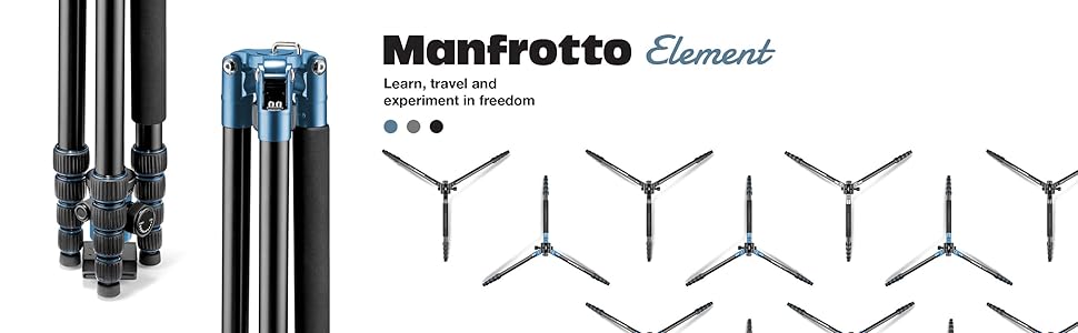 Штатив Manfrotto Element Traveller Carbon Kit, чорний, 143 см, карбон