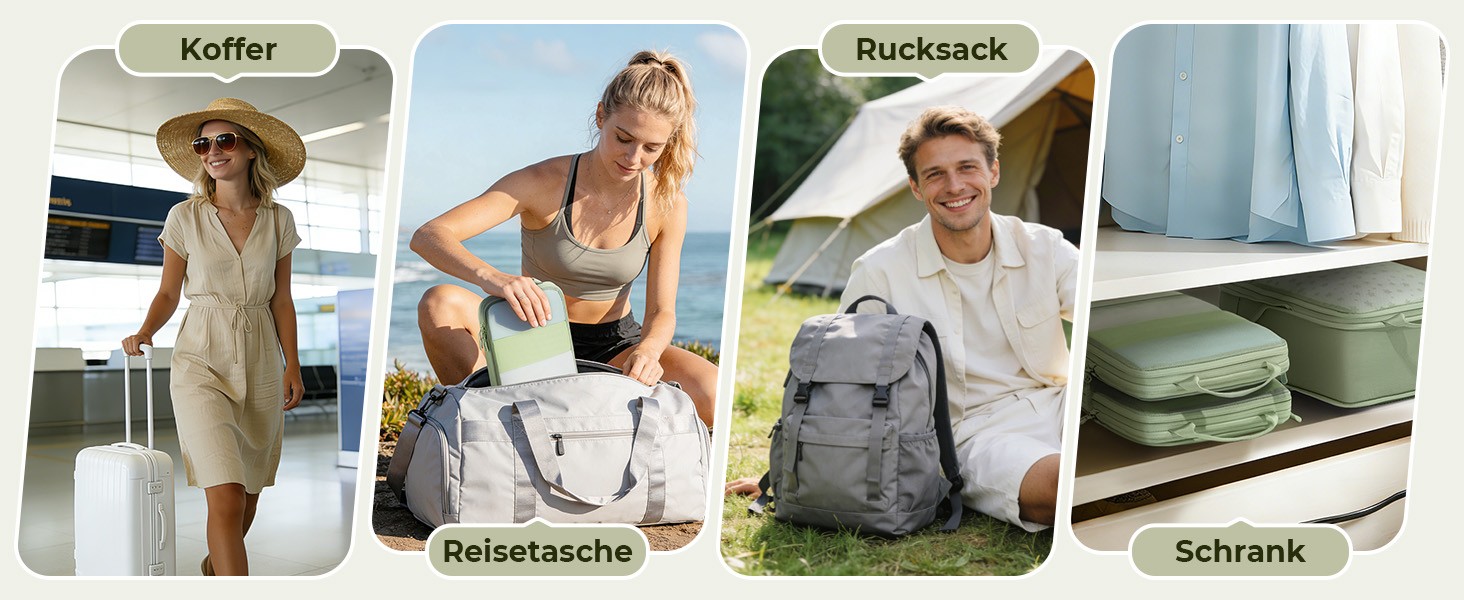 8-кількість компресійних кубиків для одягу, органайзер для валізи, чорний (8 шт., мат-зелений)