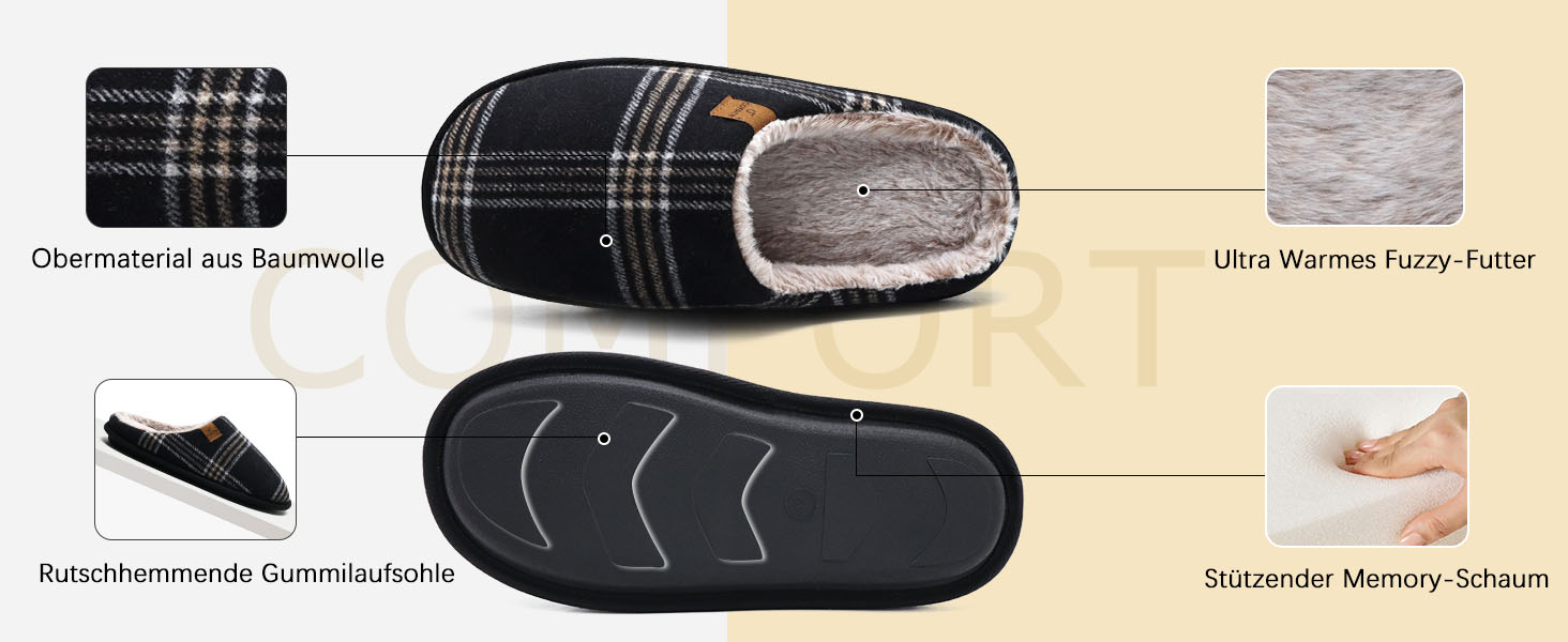 Чоловічі тапочки COFACE з піною для відпочинку, теплі, з вовняної тканини, плюшеві, з гумовою підошвою, розмір 40-49, сірі