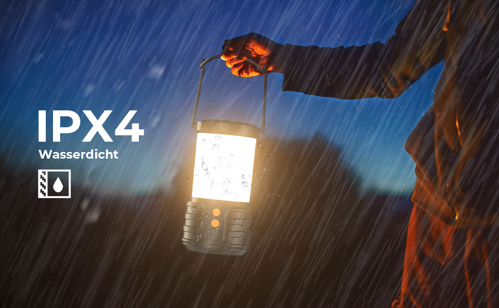 Набір з 2 LED кемпінгових ліхтарів 5000mAh, водонепроникних, з акумулятором, 3 кольори, портативні ліхтарики для намету, будинку, аварійного освітлення