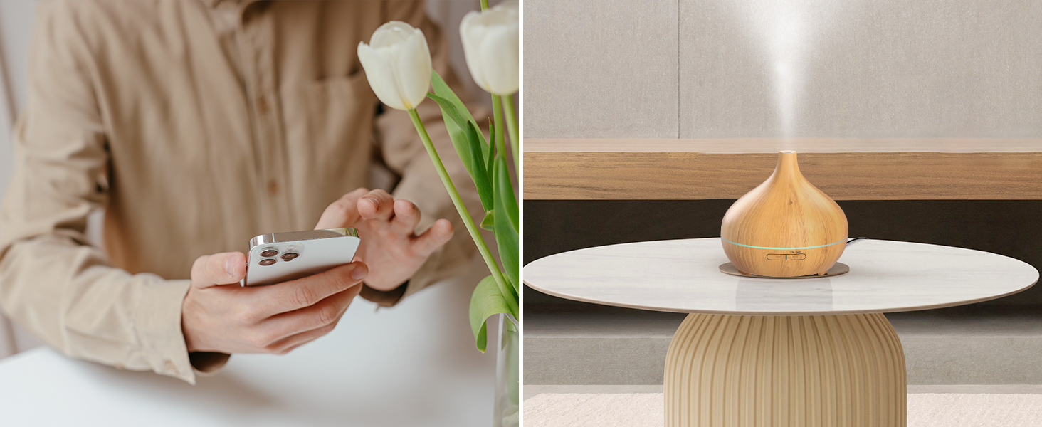 Розумний аромадифузор Meross Mini | 400 мл, RGB, керування через додаток та голосові помічники | Ультразвуковий зволожувач повітря | Сумісний з Apple Home, Alexa, Google Home