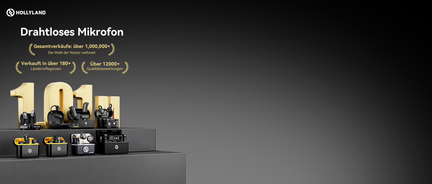 Hollyland Lark M2 Бездротовий петличний мікрофон для iPhone 15/16/17 та Android, 300м радіус дії, Hi-Fi звук, шумозаглушення, 30 годин роботи, міні-мікрофон для відео (2TX + USB-C RX + зарядний кейс) (Комбо (2TX+3RX), білий)