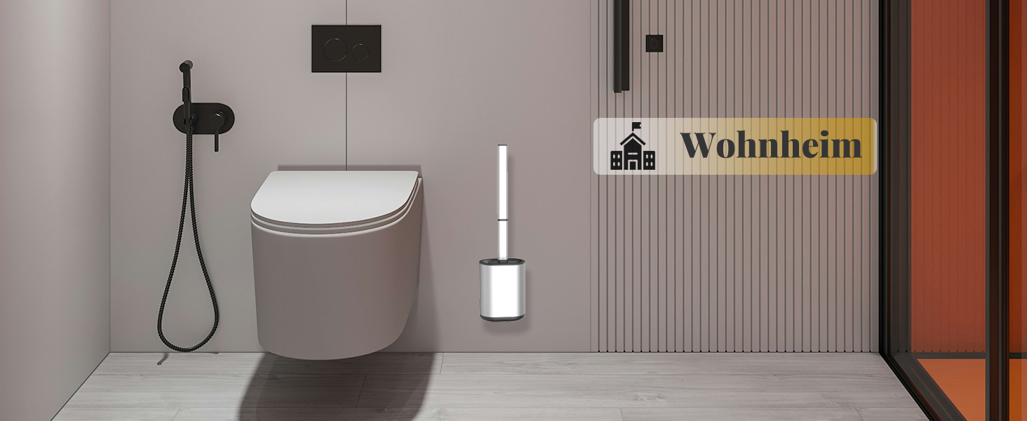 Набір для чищення унітазу HOMEASY з силіконовою щіткою та нержавіючою сталею, з кріпленням на стіну без свердління, сірий