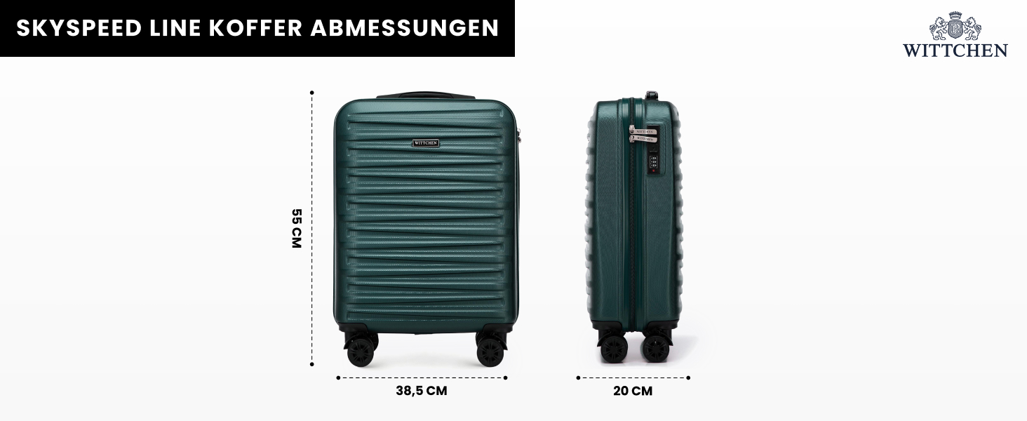 WITTCHEN Skyspeed Line - великий валіза-телескопічний кофр з ABS, 4 колеса, комбінаційний замок, для авіакомпаній Lufthansa/Eurowings/Ryanair/Condor