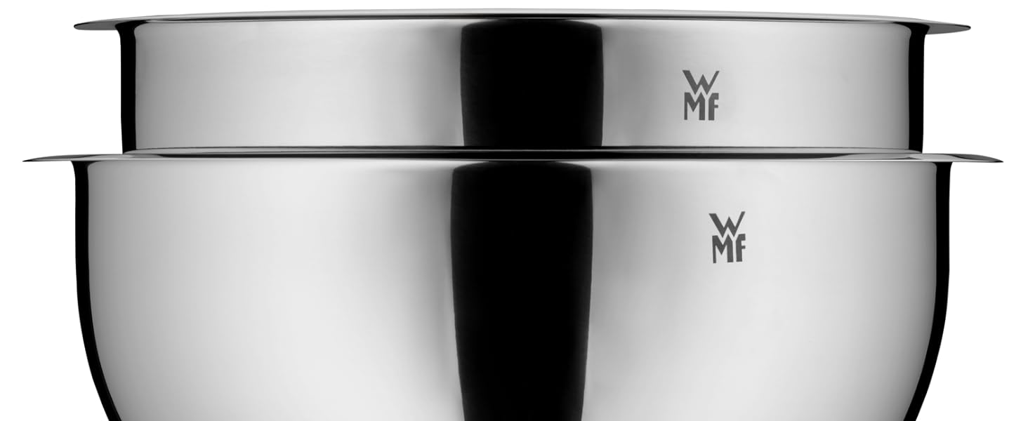Набір кухонних мисок WMF Function Bowls, 2 шт, 22 і 24 см, з нержавіючої сталі Cromargan, багатофункціональні: для змішування, салату, сервірування, штабельовані