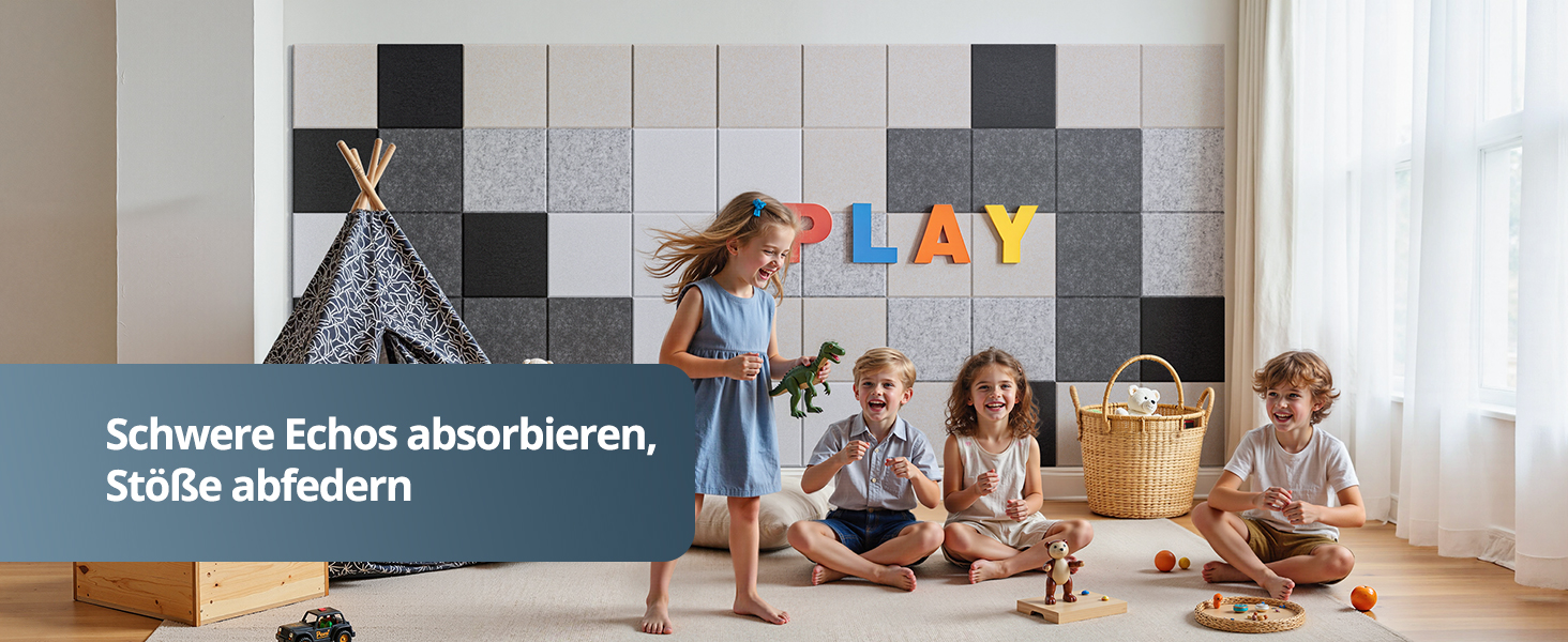 Самоклеючі акустичні панелі з фетру для звукоізоляції стін та стелі, білі, 30x30x0.9 см, 12 шт (1.08 м²)