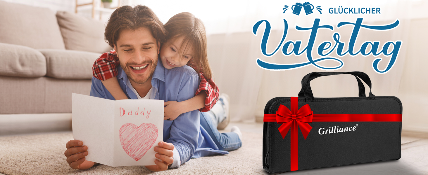 Набір для барбекю Grilliance з нержавіючої сталі: 30 аксесуарів для гриля, щипці, лопатка, відкривачка, кейс, килимок. Чудовий подарунок для чоловіків, для саду, кемпінгу.