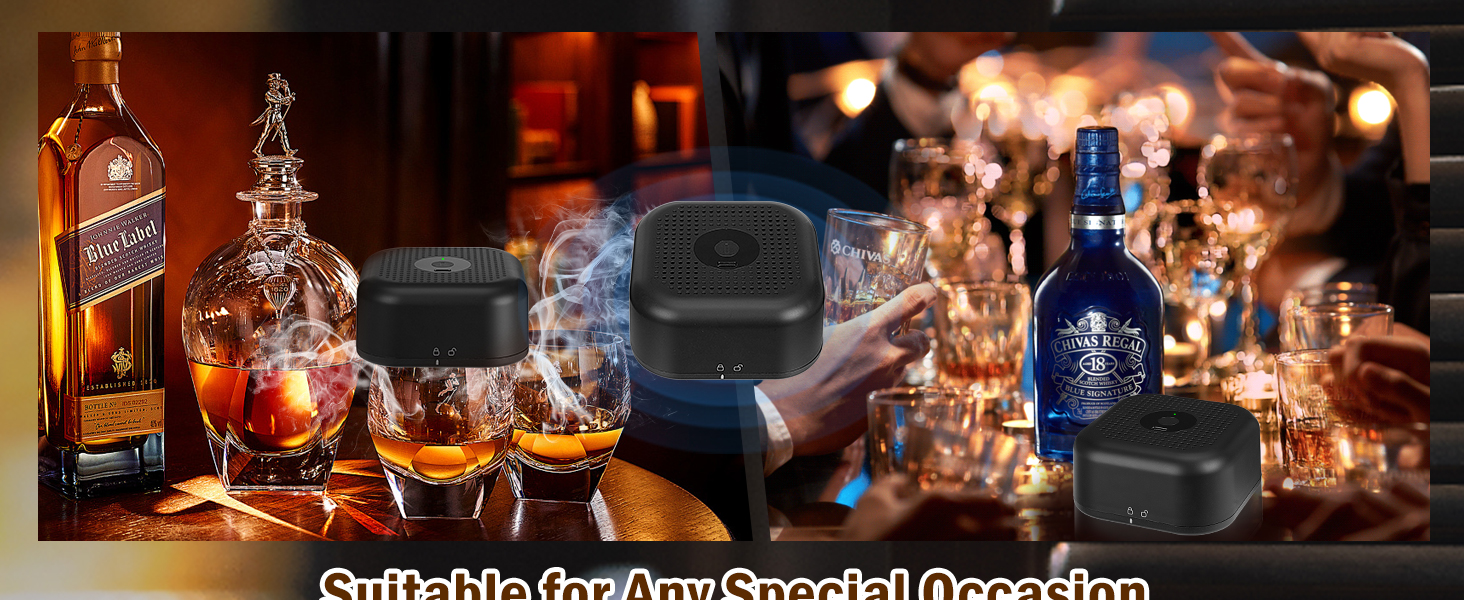 Електричний набір для копчення коктейлів та віскі з 6 дерев'яними стружками. Безпаливний аксесуар для напоїв. Подарунок для чоловіка/батька