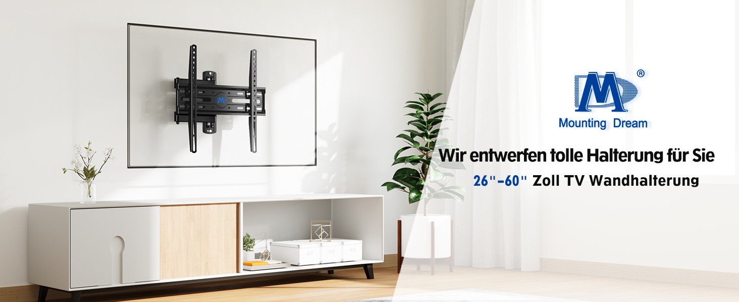 Кріплення для телевізора Mounting Dream MD2432-03: поворотне, нахильне, висувне, для телевізорів/моніторів 26-60 дюймів (до 27 кг), VESA 400x400 мм