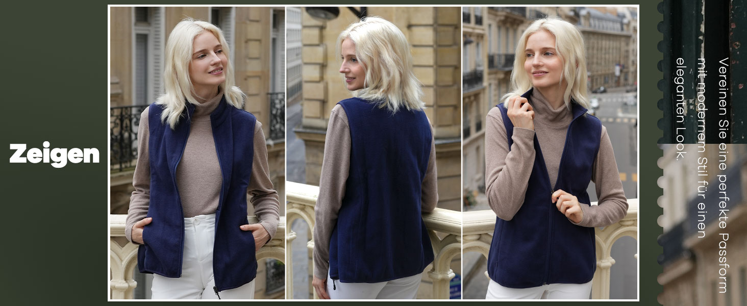 Жіноча флісова жилетка Fuinloth, легка, без рукавів, зі стійким коміром та кишенями на блискавці, XL, армійний зелений