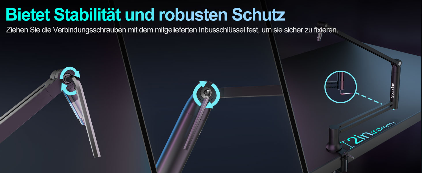 Кріплення для мікрофона на шарнірній стійці (Boom Arm) для Blue Yeti, до 1.5 кг, з адаптером 3/8' - 5/8'