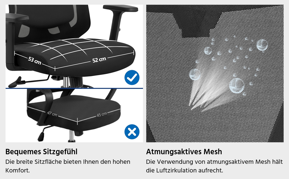Офісне крісло Yaheetech ергономічне, регульована спинка, підголівник, підлокітники, поперекова підтримка, поворотне, регулювання нахилу 90°-130°, чорне