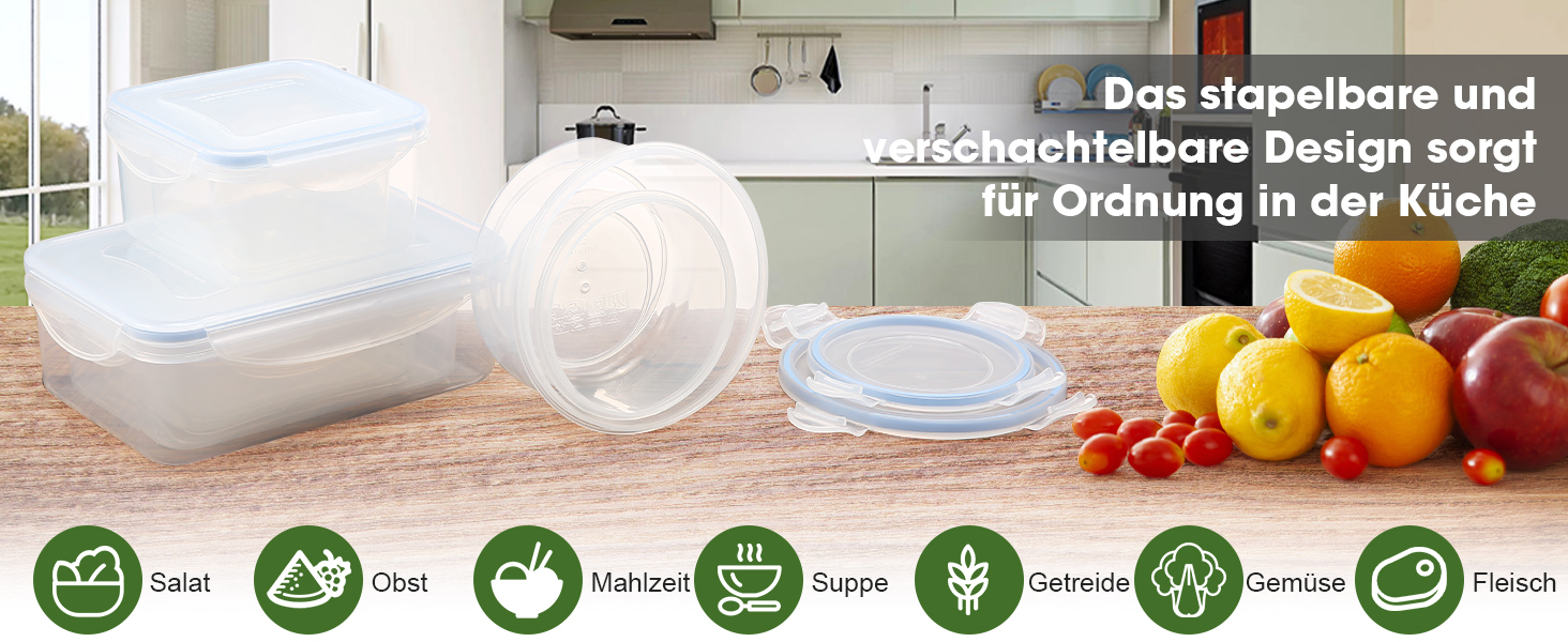 Набір контейнерів для зберігання YASHE з кришкою 38 шт. (19 контейнерів + 19 кришок), герметичні, BPA-Free, для кухні, з етикетками (SE-16PCS)