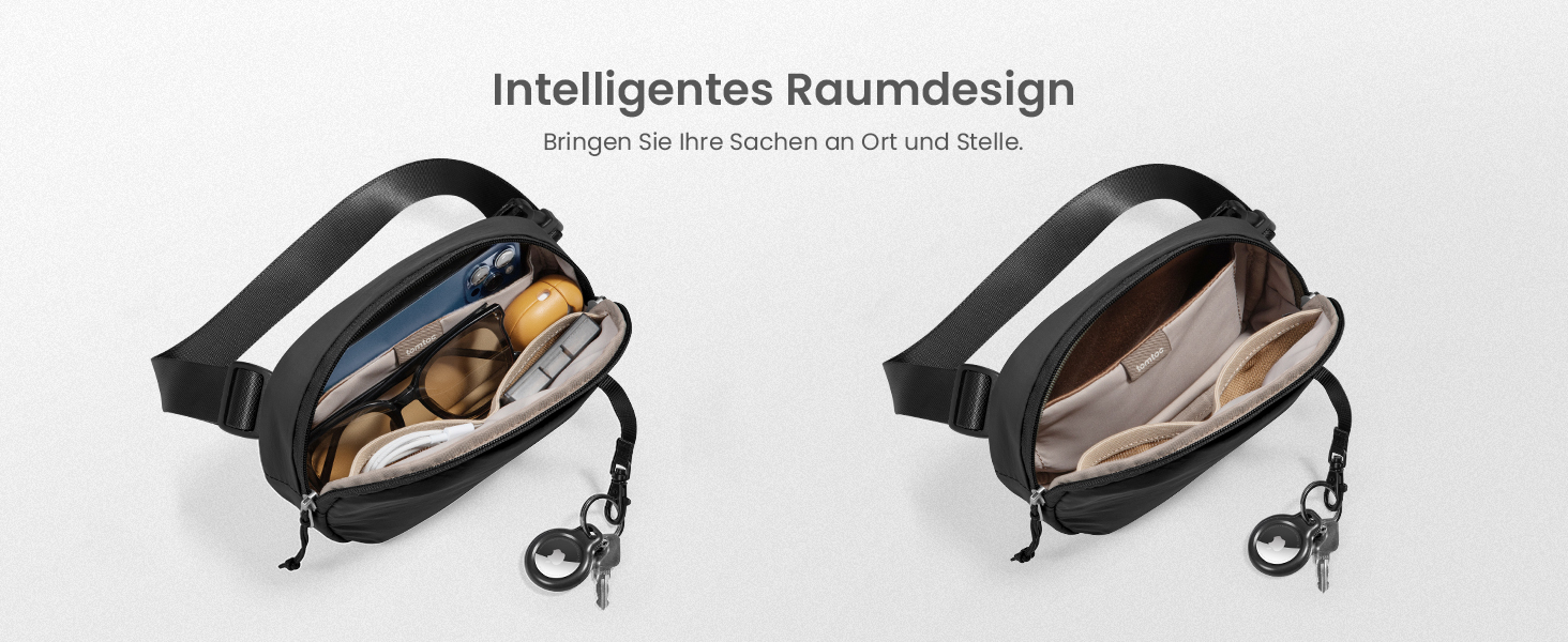 tomtoc жіноча поясна сумка-слінг з RFID захистом, 1.5 л, для подорожей, повсякденного використання, фестивалів, спорту, хайкінгу, зелена (чорна)