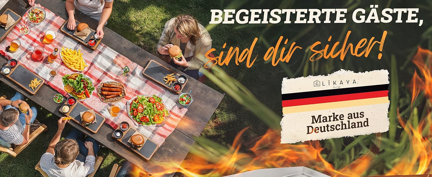 Набір для приготування Smash Burger XXL [9 предметів] з нержавіючої сталі з дерев'яними ручками для Plancha, гриль-плити, газового гриля та вогняної чаші | 1x прес для бургера, 2x формочки для бургера, 1x шпатель для гриля, 1x лопатка для гриля та інше | 9-ти частинний набір