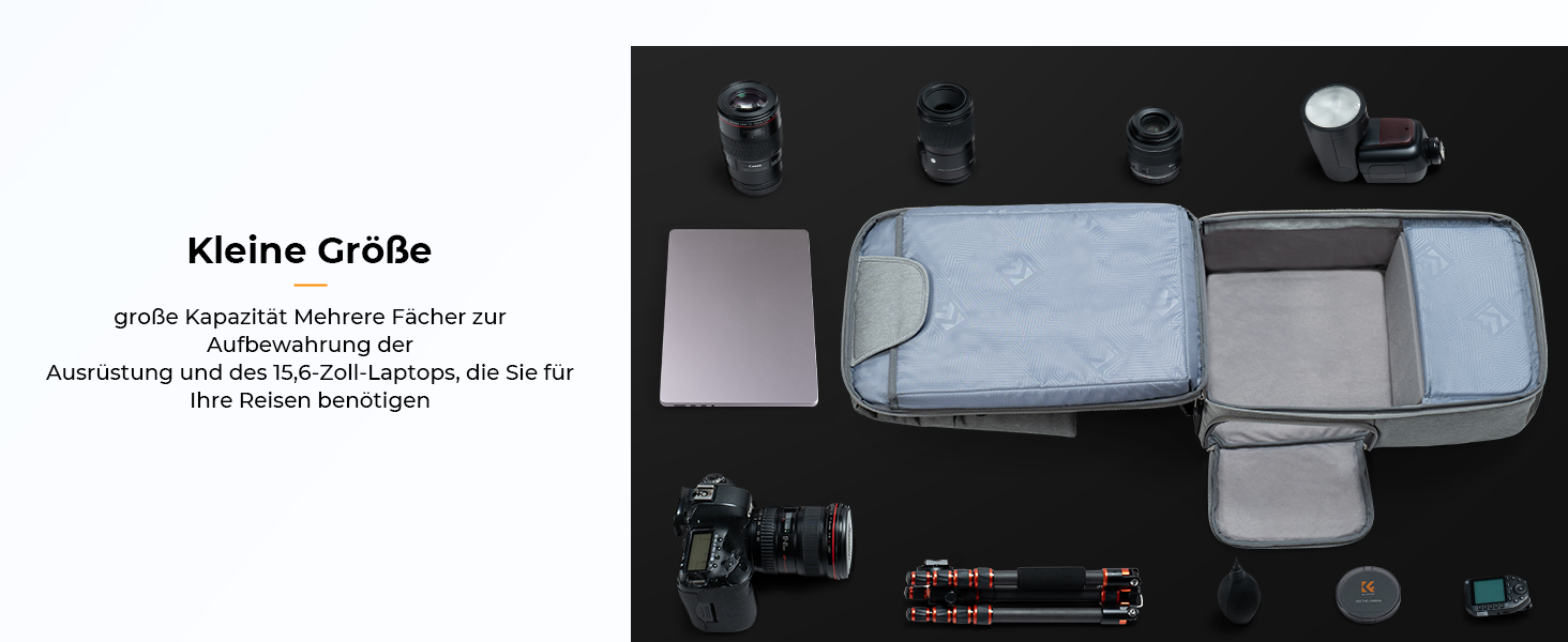 Рюкзак для фотографа K&F Concept 22L з відділенням для ноутбука 15.6