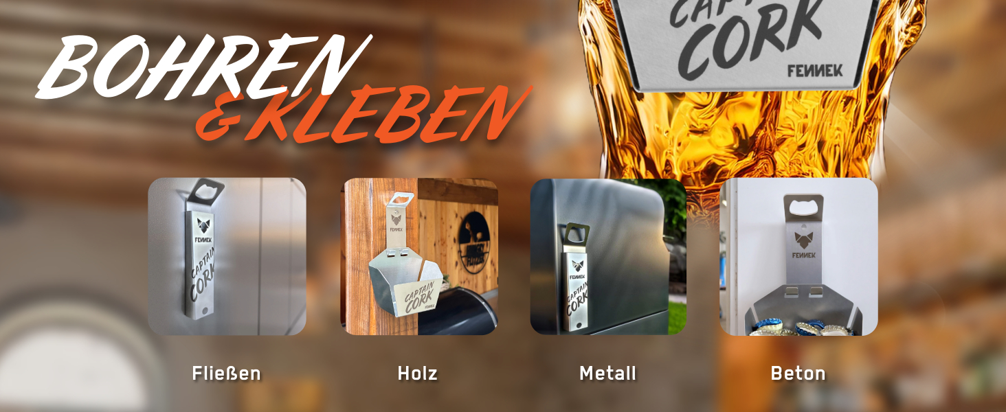 FENNEK Captain Cork | Bottle Opener with Basket | perfect for every outdoor kitchen, bar, workshop, and party cellar | made of stainless steel | Made in Germany