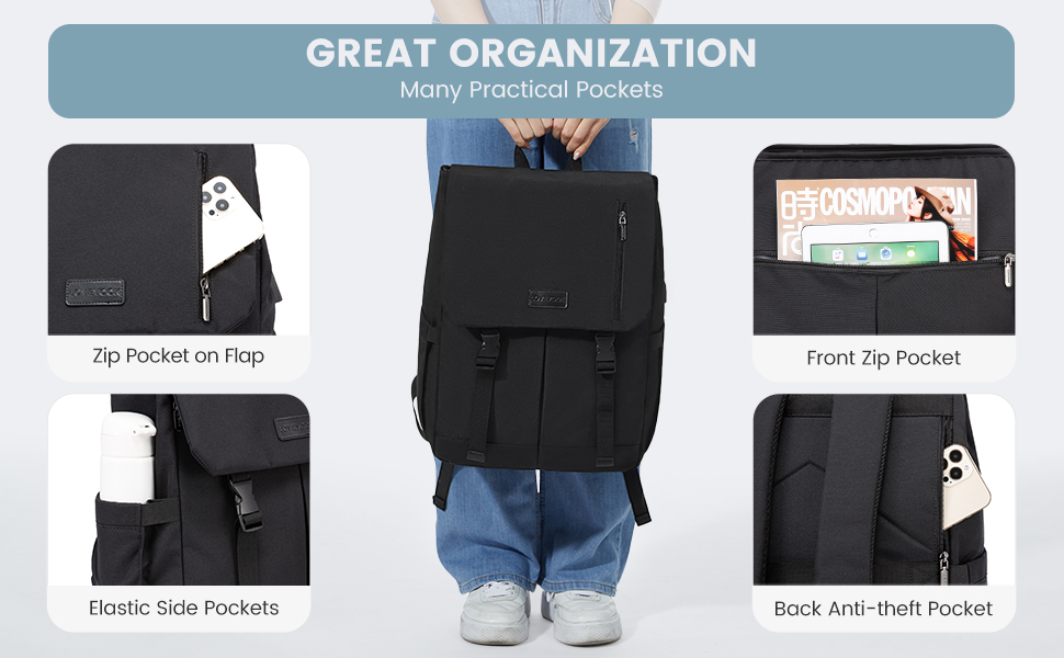 LOVEVOOK Рюкзак для жінок Елегантний 15.6 дюймів для ноутбука Водостійкий Шкільний рюкзак для дівчаток, підліток, жінок, для навчання, роботи, подорожей, бізнесу. Кольори: сірий, білий, рожевий, чорний (17.3 дюймів)