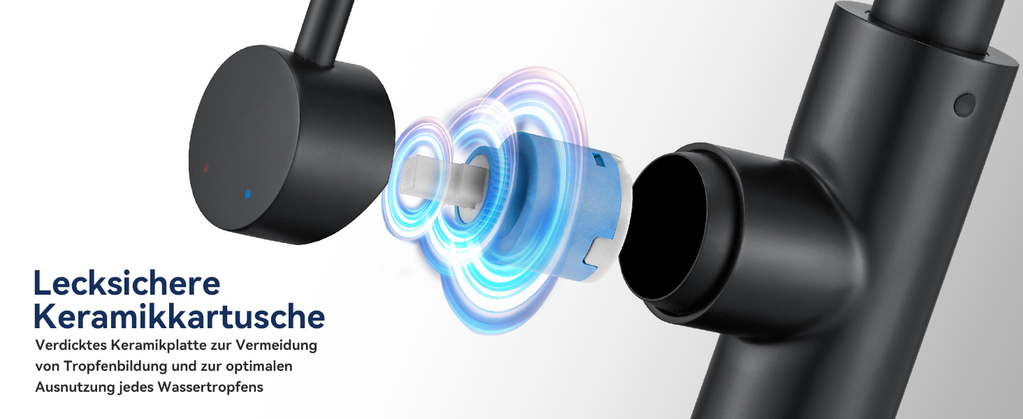 Змішувач кухонний Lonheo з висувною лійкою, високий поворотний кран для кухні з нержавіючої сталі, двофункціональний, для мийки, матовий чорний