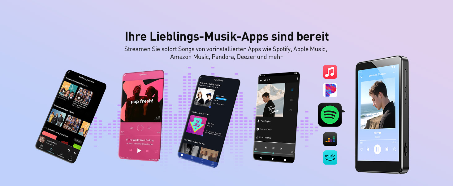 MP3 плеєр AGPTEK з Bluetooth та Wi-Fi, Android 14, 4