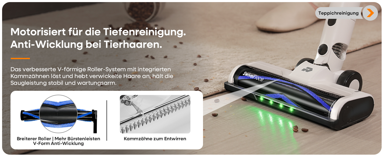 Акумуляторний пилосос ElecKeys 48000Pa/580W з LED дисплеєм, білий. Підходить для твердих поверхонь, килимів та видалення шерсті тварин. 7-шарова фільтрація, антизаплутана щітка, 65 хвилин роботи.