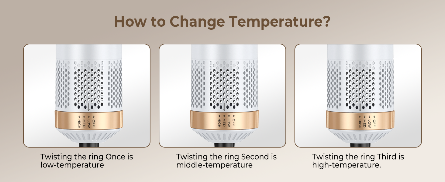 OKWRAP Hair Styler Set 5 в 1: Фен-щітка, плойка для локонів, об'єм, випрямлення. Білий сірий колір