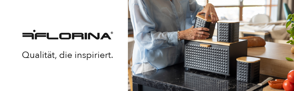 Бротокнига Florina CUBE: сталева бротокнига з бамбуковим кришкою + набір з 3 контейнерів для зберігання CUBE I | Чорний колір