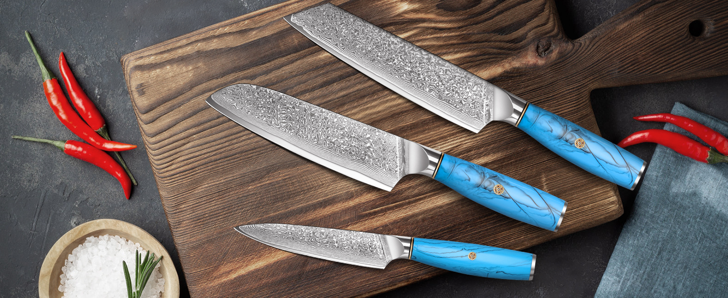 Ніж Kiritsuke з дамаської сталі для кухні, 18.8 см, VG-10, ергономічна ручка, подарункова коробка
