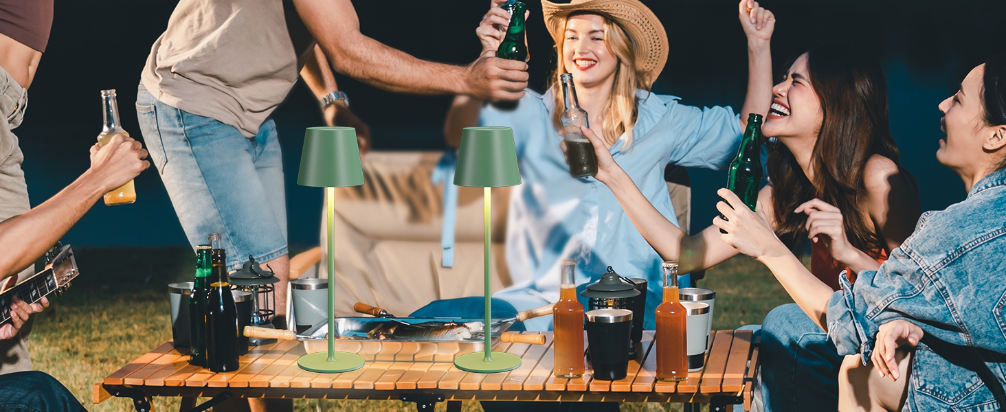 Набір з 2 бездротових настільних ламп LED з акумулятором, сенсорне регулювання яскравості, 3 режими кольору, USB-C зарядка для спальні, столу, кемпінгу (Чорний)