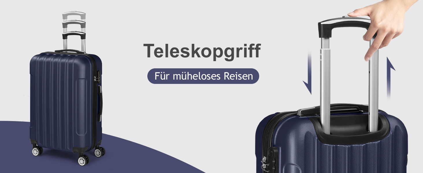 Набір валіз LEADZM 5 шт. з косметичною сумкою, жорсткий набір валіз-ролерів ABS з телескопічною ручкою, ручна поклажа (Турквіз)