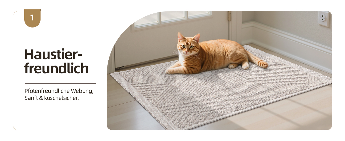 Килимок для дому COLOR&GEOMETRY 50x80 см, бежевий, миючий, для входу, внутрішній та зовнішній, рифлений візерунок