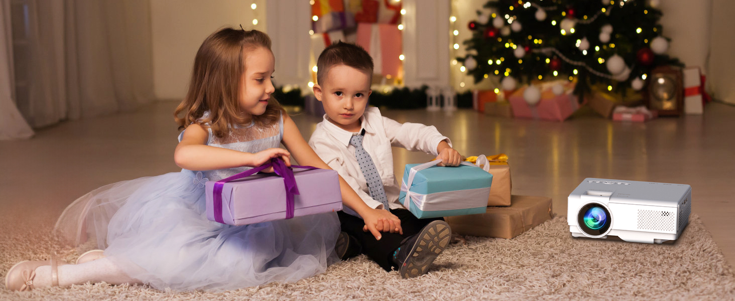 Портативний міні-проектор Smart Beamer Android 11 з WiFi 6, Bluetooth 5.2, підтримкою 4K/1080P та автоматичною корекцією трапеції. Підходить для підключення до телефону та ноутбука.