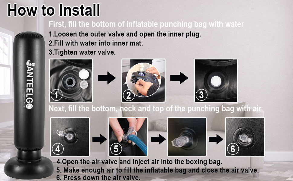 Надувний боксерський мішок для дітей JanTeelGO 150 см з боксерськими рукавичками. Ідеально для карате, тхеквондо, MMA. Подарунок для хлопчиків та дівчаток 3-12 років