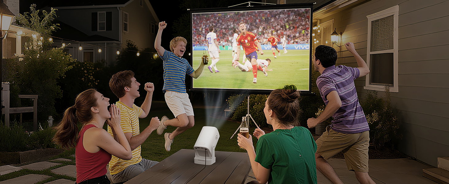 Beautiebeam Beamer: Міні проєктор Full HD 1080P/4K з автотрапецеїдною корекцією, Android 11, Bluetooth 5.0, WiFi 2.4/5G, 180° обертання для дому та на вулицю