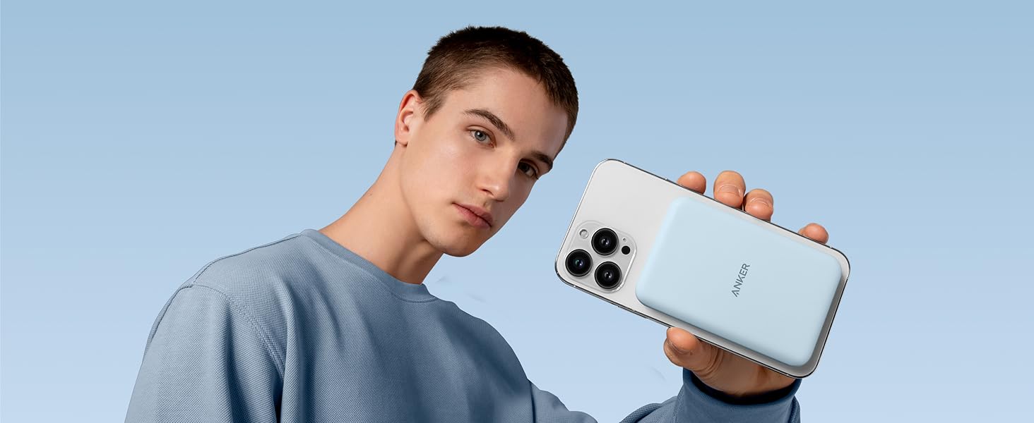 Anker MagGo 5000mAh Power Bank (Магнітний) для iPhone 12/13, Blue