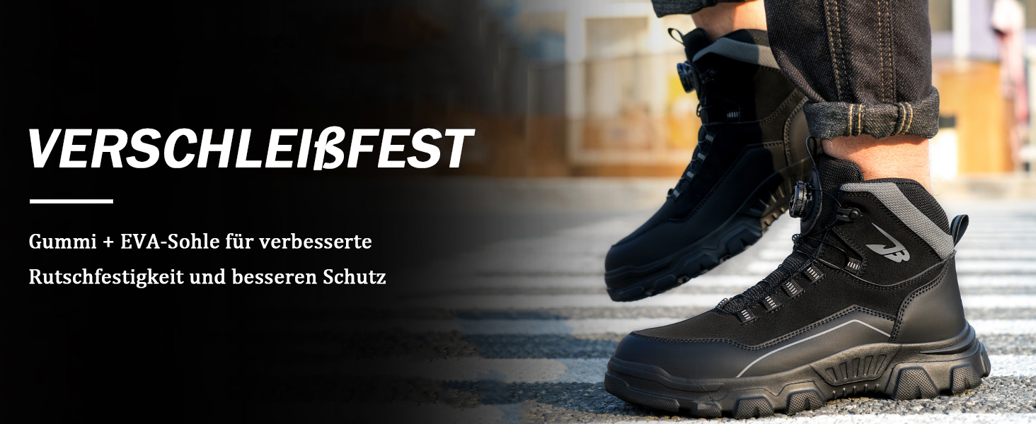 Черевики безпеки чоловічі та жіночі. Водонепроникні робочі черевики. Легкі, неслизькі, з поворотним затвором, зі сталевим підноском (38 EU, C26, чорний)