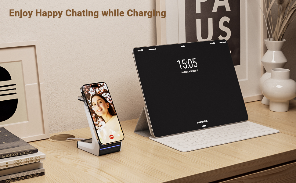 Станція бездротової зарядки 3-в-1 для Apple: iPhone, AirPods, Apple Watch (Weiß)