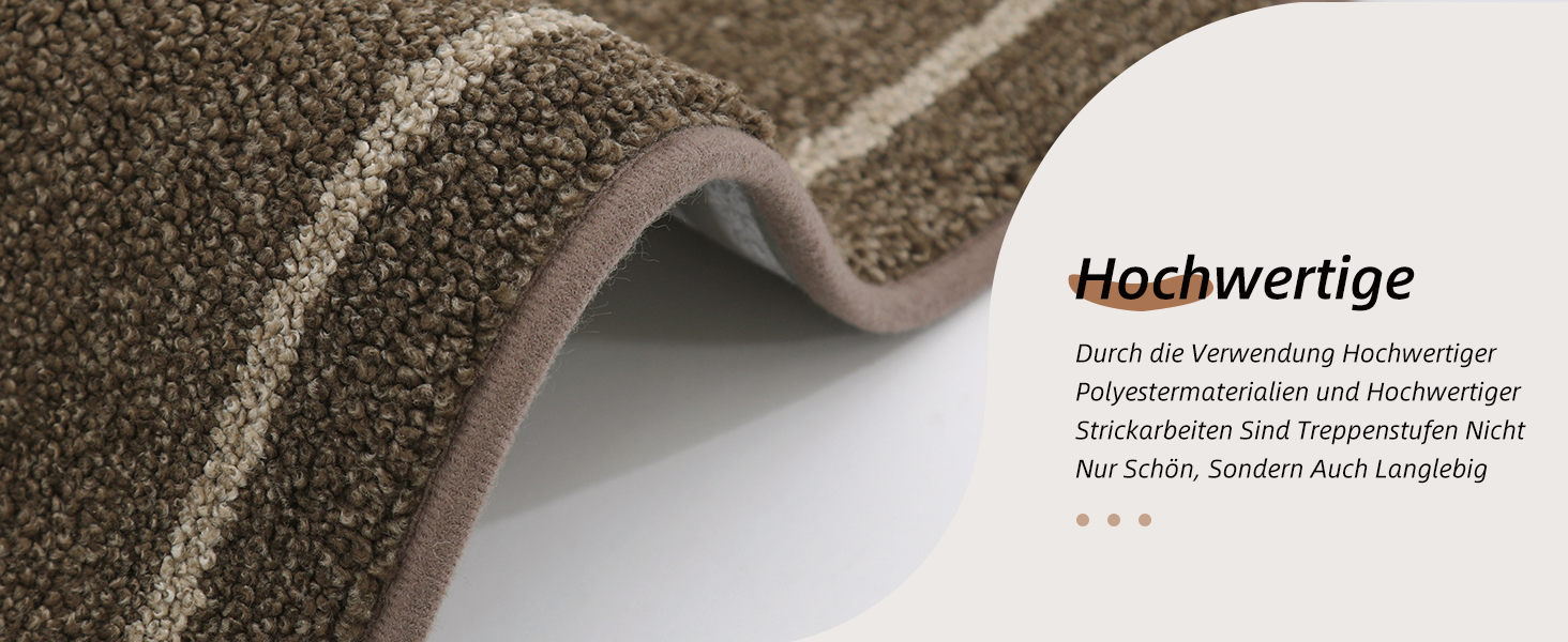 Килимок для сходин BEQHAUSE, 15 шт., самоклеючий, для дітей, літніх людей та домашніх тварин, 100% поліестер, TPE-підкладка, 22x70 см, коричневий