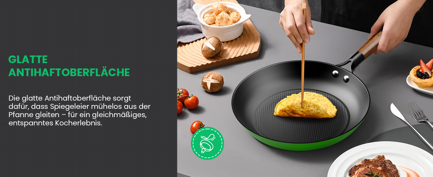 Чавунна сковорода YUTANN для індукції, газу, електроплити 20/24/28 см. Без PFOA/PFAS, з антипригарним покриттям